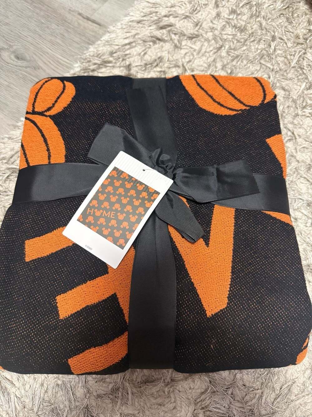 Disney Home Mickey Mouse Pumpkin Throw Blanket 50 In. x 60 In.